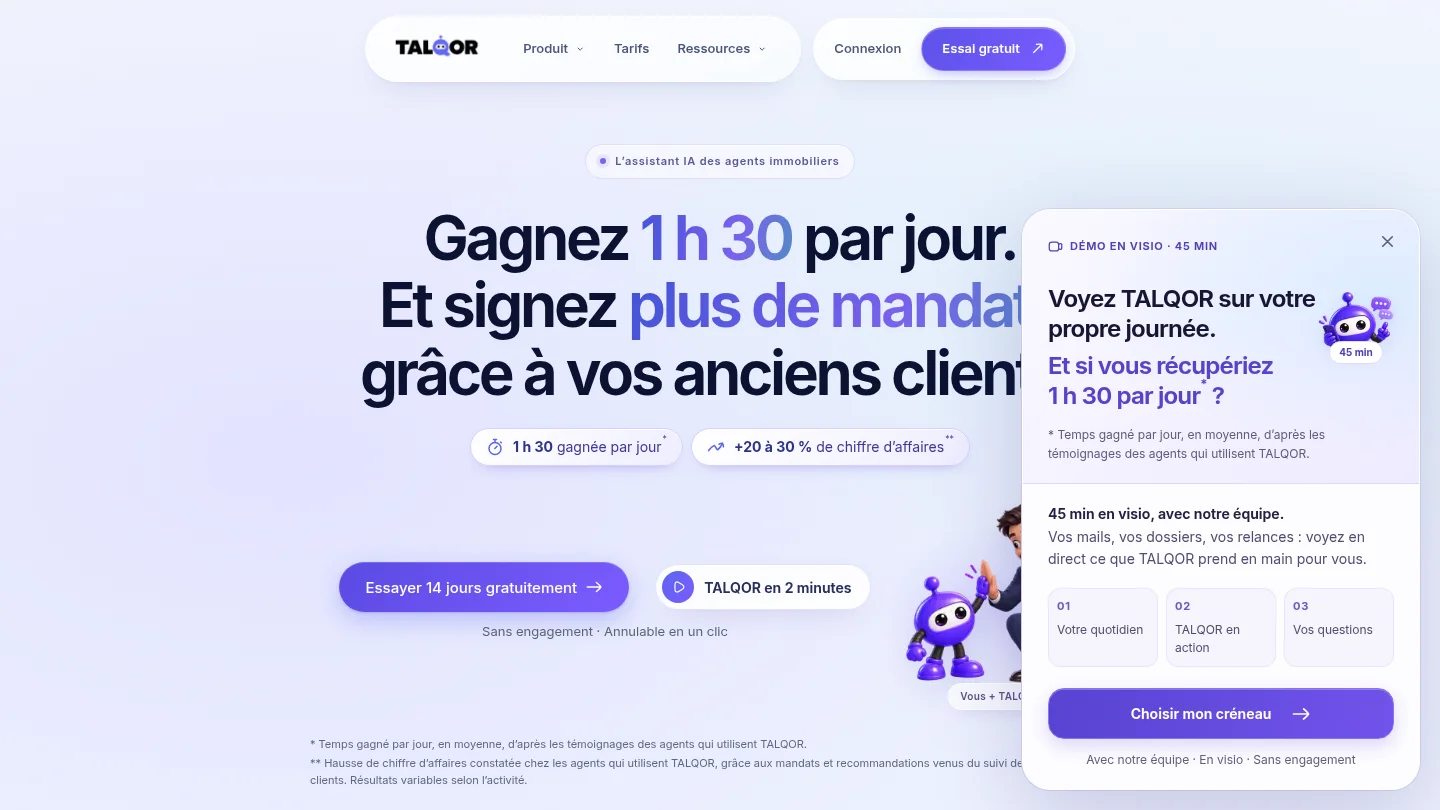 Capture de la page d’accueil de www.talqor.fr